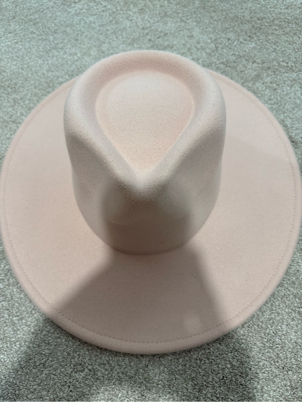 Women's Blush Pink Felt Fedora Hat